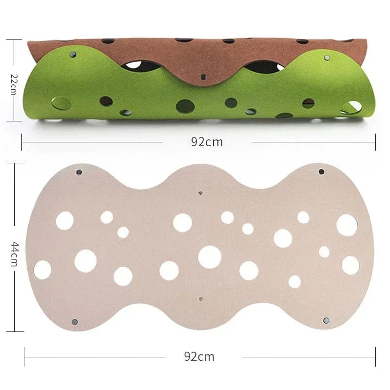 Splicing Cat Toy Felt Pom Nest Deformable Kitten Tunnel Collapsible Tube House Tunnel Interactive Pet Pusscat Security Sense